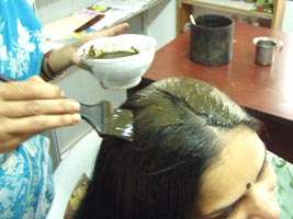 ヘナとインドハーブで定期的なヘアケアでいつまでも美しい髪に・・・白髪抜け毛予防に・・・ハケでへナ・トリートメント、インドより実況中継！